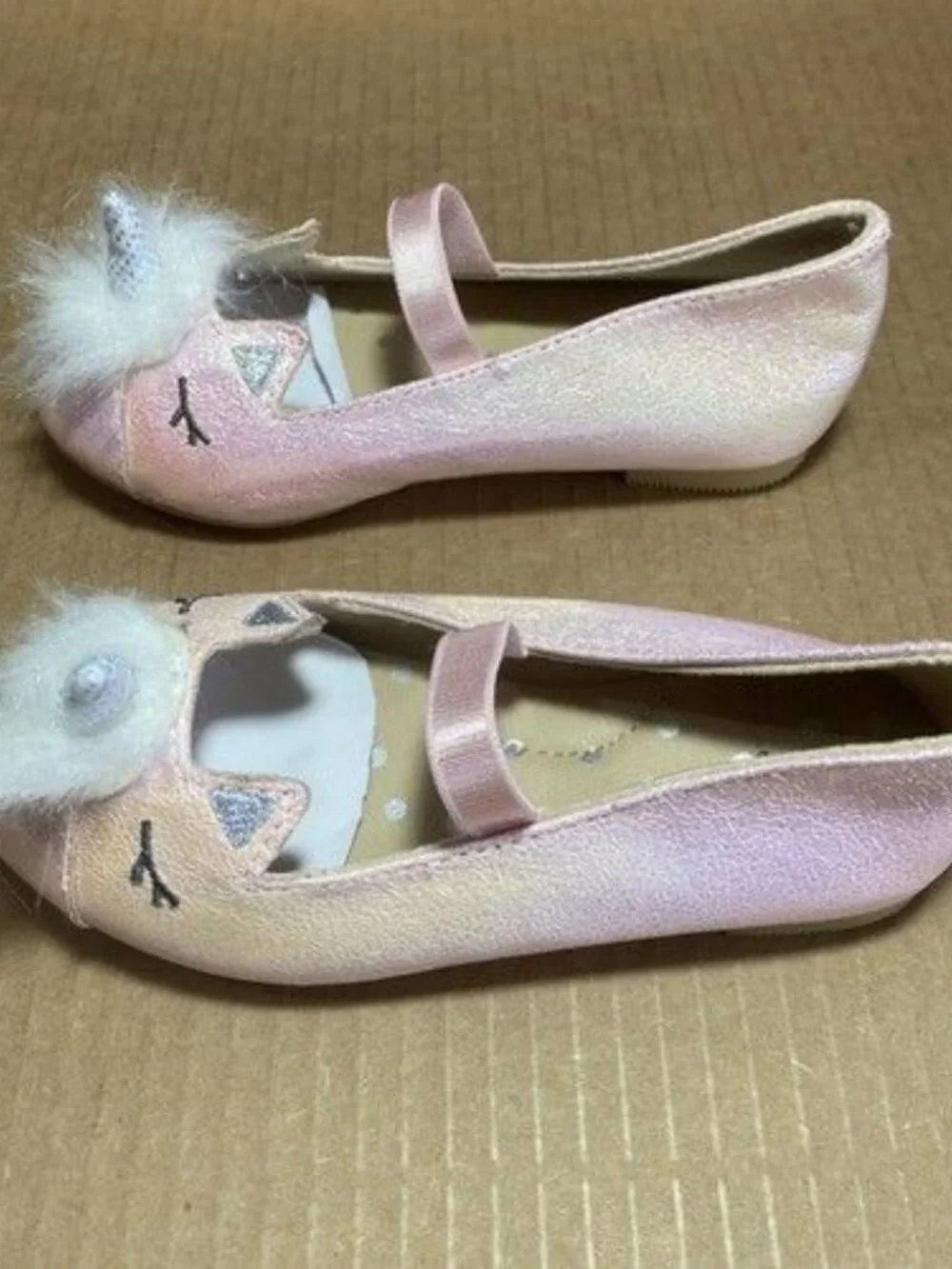 toddler girls iridescent pink unicorn flat size 7 cat and jack
